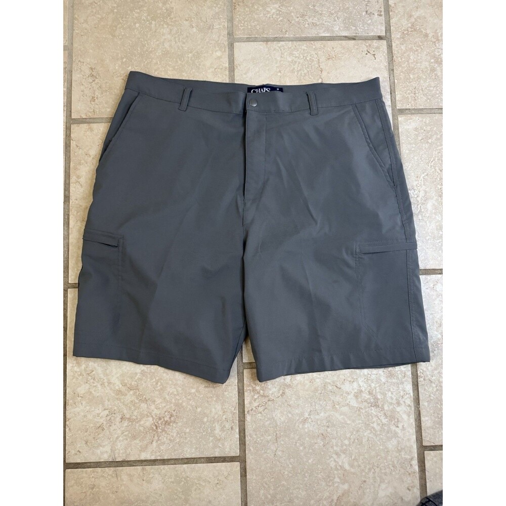 Chaps Men’s Performance Golf Cargo Shorts Size 38 Gray Stretch Moisture Wicking